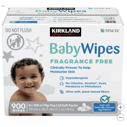 Kirkland Signature Baby Wipes Fragrance Free, 900-count
