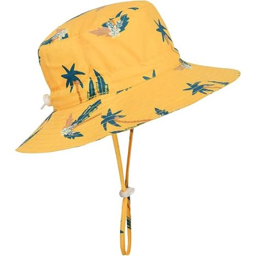 Baby Sun Hat UPF 50+ Sun Protective Toddler Bucket Hat Summer Kids Beach Hats Wide Brim Outdoor Play Hat for Boys Girls
