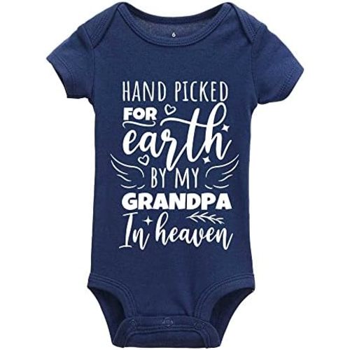 Hand Picked for Earth by My Grandpa in Heaven Unisex-Baby Short Sleeve Bodysuits