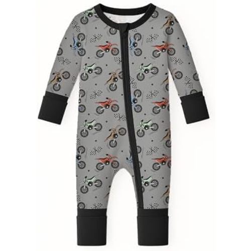 ITSY BITSY BOUTIQUE Viscose Bamboo Baby Pajamas - Boys and Girls Footie Sleeper Convertible 2-Way Zipper Sleeper
