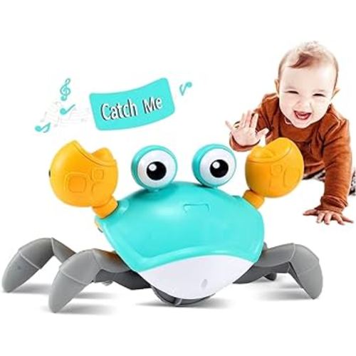 Crawling Crab Baby Toy - Infant Tummy Time Toys 3 4 5 6 7 8 9 10 11 12 Babies Boy 3-6 6-12 Learning Crawl 9-12 12-18 Walking Toddler 36 Months Old Music Development 1st Birthday Gifts