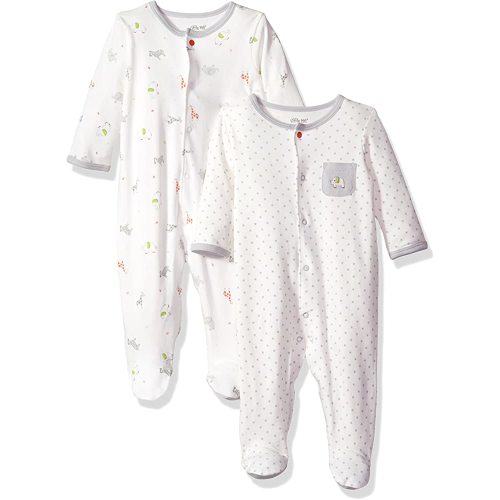 Little Me Baby Boys' and Girls' 100% Cotton 2-Pack Footies