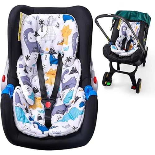 THE KENKYO Infant Car Seat Insert, 2-in-1 Reversible Baby Car Seat Cushion, Carseat Head & Body Support for Newborn, Soft Stroller Cushion Insert for Bouncer, Swing, Baby Registry Seach
