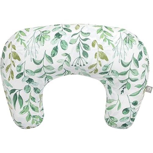 Boppy Nursing Pillow, Green Sage Leaf, Larger, More Supportive Pillow for Breastfeeding and Bottle Feeding, Firmer Fill, Higher Lift, Larger Area Than Original Nursing Pillow