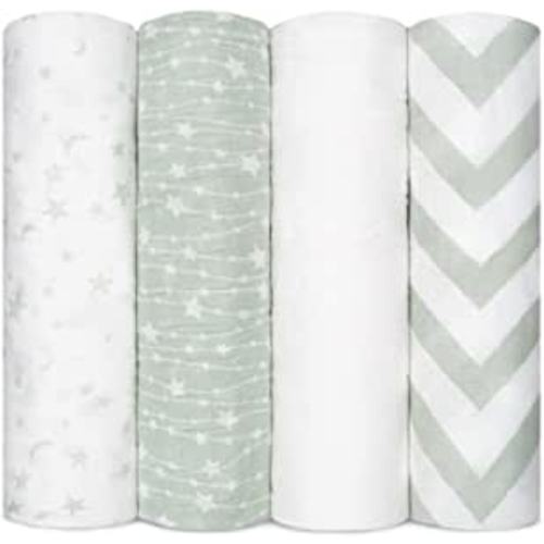 Comfy Cubs Muslin Swaddle Blankets Neutral Receiving Blanket Swaddling, Wrap for Boys and Girls, Baby Essentials, Registry & Gift (Green)