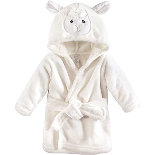 Luvable Friends Unisex Baby Plush Bathrobe, Lamb, 0-9M