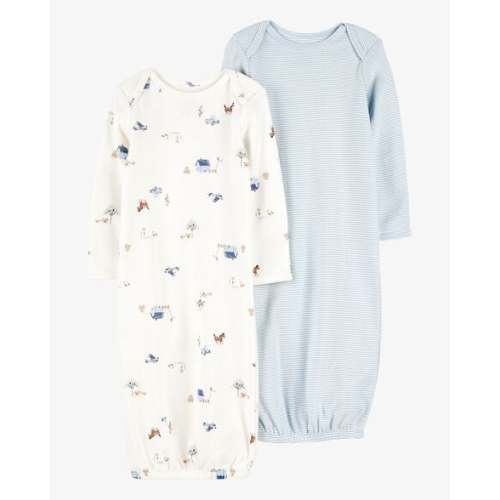 Baby 2-Pack Sleeper Gowns - Blue/White - Carter's | Carter's