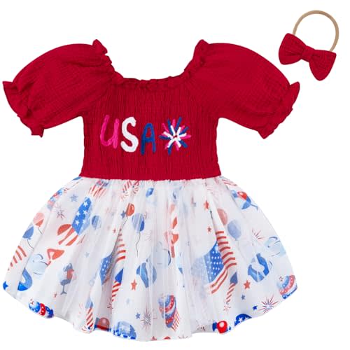 grehava Baby Girl Birthday Clothes 0-18Months Tulle Romper Short Sleeve Newborn Outfits Cake Smash Bodysuits With Headband