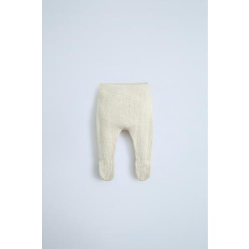 TEXTURED KNIT FOOTED LEGGINGS - Light beige | ZARA Australia