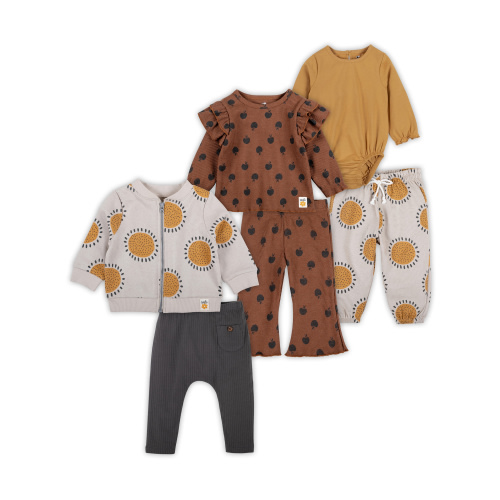 Little Star Organic Baby Girl 6Pc Mix and Match Gift Set, Size 0/3M - 18 Months