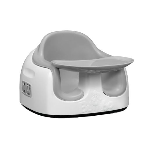 Bumbo 3-in-1 Multi-Seat for 6 to 36 Months, Travel Baby Feeding & Play Floor Seat, All-in-One Portable Booster with Tray & Toddler High Chair, Cool Grey