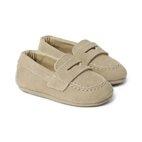 Baby Light Khaki Baby Suede Penny Loafer by Janie and Jack