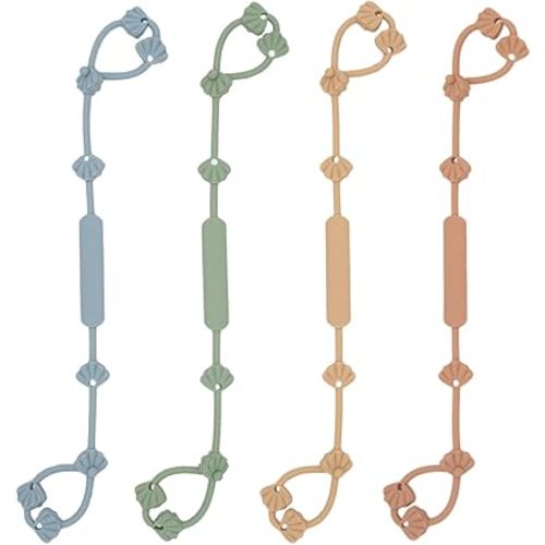 Pacifier Holder Clip for Baby: Toy Safety Straps 4pcs, Silicone Pacifier Strap for Boy Girl, Adjustable Baby Stroller Accessories for High Chairs, Cribs, Bags, Travel Essential