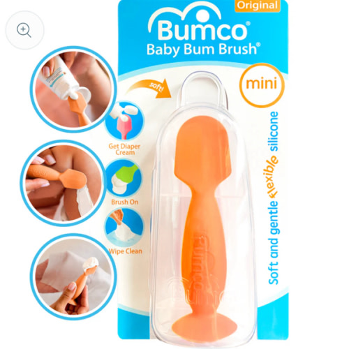 Bumco Mini Baby Bum Brush with Travel Case (Orange)