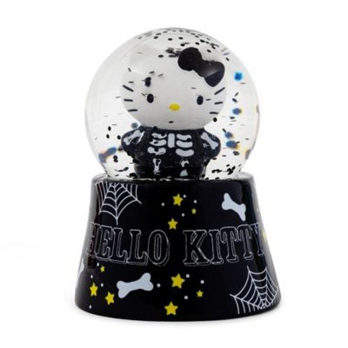 Silver Buffalo Sanrio Hello Kitty Black Skeleton Mini Light-Up Snow Globe | 3 Inches Tall
