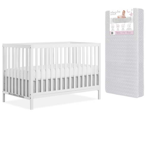Dream On Me Synergy MOD 5-in-1 Convertible Crib in White with Free Crib Mattress