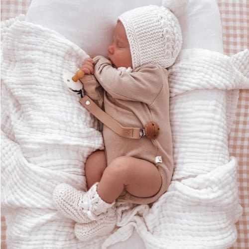 3 Little Crowns Organic Cotton Gauze Blanket - White