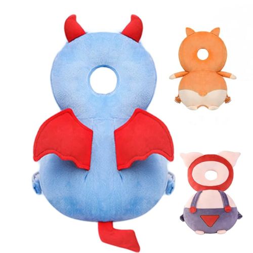 Toddler Baby Head Protection Cushion Backpack Wear,Dark Blue Devil
