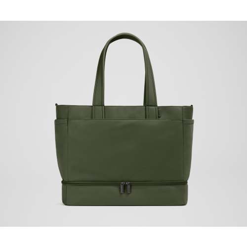 The Double Diaper Tote in Olive Green