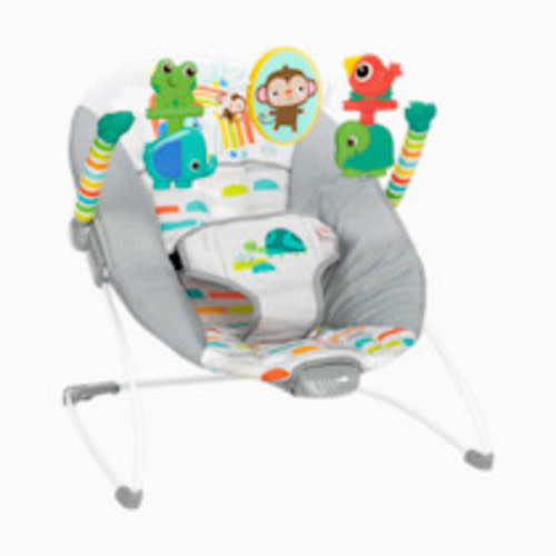 Bright Starts Playful Paradise Vibrating Baby Bouncer with Toys