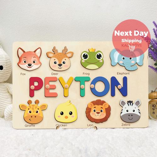 Wooden Busy Board Puzzle, Baby Gift, First Birthday Gift, Personalized Name Puzzle Toy, Baby Girl Gift, Wood Toys, One Year Old Easter gift