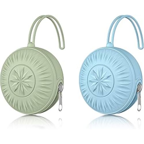 senbowe 2 Pack Silicone Pacifier Holder Case, Newborn Baby Portable Silicone Pacifier Case Cover Pouch for Diaper Bag