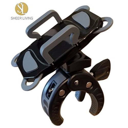 Stroller Cell Phone Holder Mount-Universal Clamp, Also for Bike, Boat, Golf and Grocery Cart, Fits iPhone X, 8 | 8 Plus, 7 | 7 Plus, iPhone 6s | 6s Plus, Galaxy S7, S6, S5, Adjustable