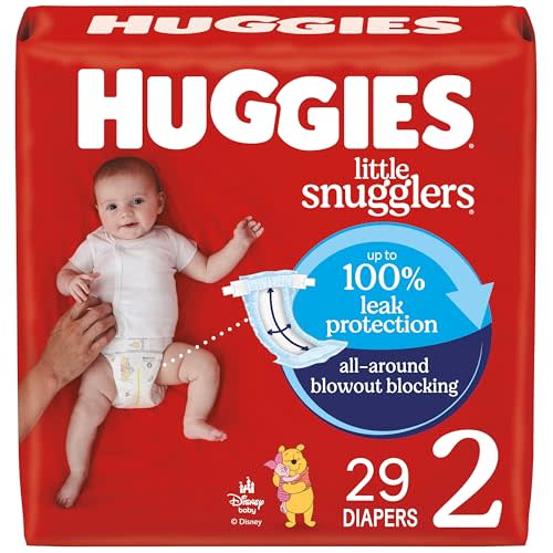 Huggies Size 2 Diapers, Little Snugglers Baby Diapers, Size 2 (12-18 lbs), 29 Count