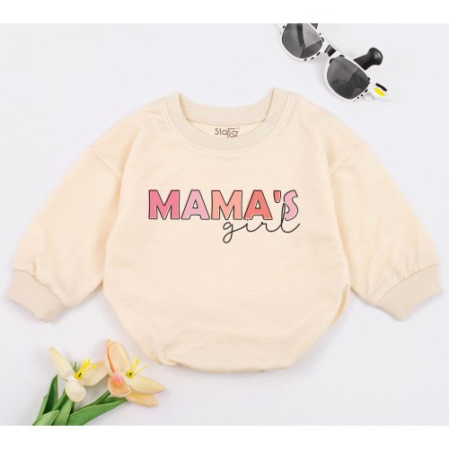 Mama's Girl Oversized Baby Romper, Bubble Baby Bodysuit, Mothers Day Gift, Baby Shower, New Baby Gift, 1st Mothers Day Sleepsuit, Retro Gift