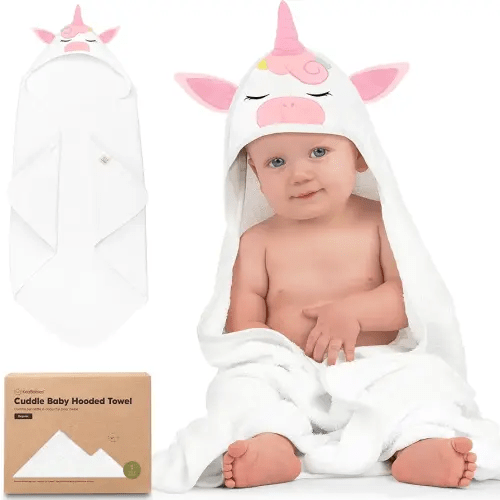KeaBabies Hooded Baby Towel for Newborn - Viscose Derived from Bamboo Large Baby Bath Towels with Hood for Boys, Girls, Toddler, Extra Absorbent & Soft Newborn Bath Essentials (Unicorn)