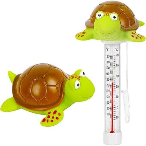XY-WQ Floating Pool Thermometer, Large Size Easy Read for Water Temperature with String - Swimming Pools, Spas, Hot Tubs, Ponds (Turtle)