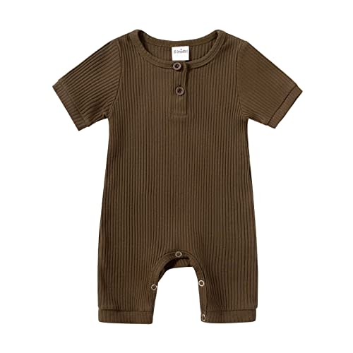 Newborn Baby Boy Girl One Piece Romper Jumpsuit Solid Ribbed Baby Boy Clothes Onesies Outfits