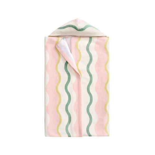 Wavy Stripe Baby Beach Hooded Towel UPF 50+