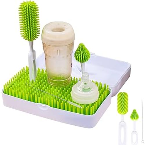 Travel Bottle Drying Rack, Portable Baby Bottle Drying Rack for Working Mom or Camping with Baby - Travel Bottle Cleaner Kit - Baby Travel Gear