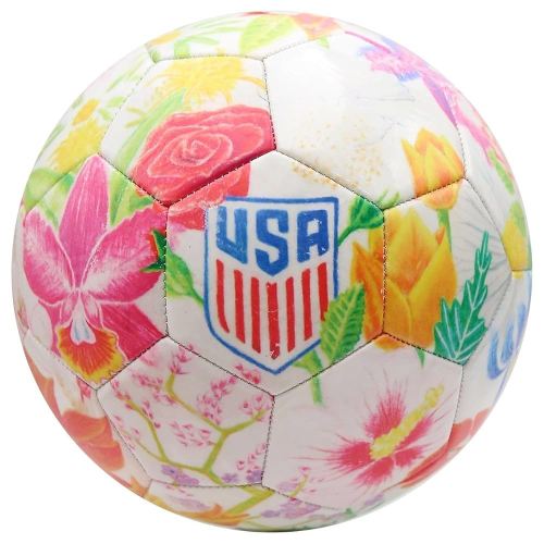 Icon Sports Officially Licensed U.S. Soccer Federation Size 5 Soccer Ball | Crayola & Fox Sport Collaberation Flower Ball by Elysa Garcia