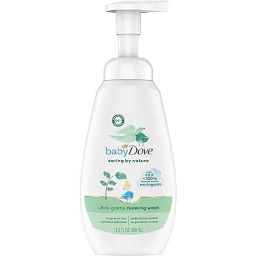 Baby Dove Ultra Gentle Foaming Wash Caring By Nature Cleanse and Nourish Baby’s Skin Contains Vitamin E and 100% Natural Moringa Oil 13.5 fl oz