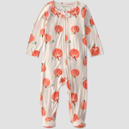 Carter's Just One You® Baby pumpkins Comfy Soft Long Sleeve Sleep N' Play - Ivory Newborn