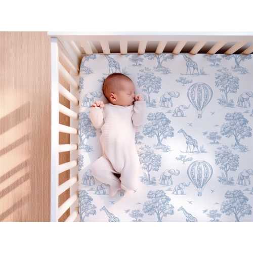 (28 x 52) Blue Toile Crib Sheets Boy, Safari Baby Bedding Boy, Mini Crib Sheet, Baby Boy Bedding, Blue Toile Crib Bedding, Safari Animal Nursery Decor