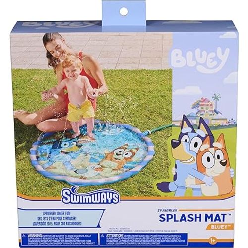 SwimWays Bluey Splash Mat, Kids Splash Pad & Outdoor Toys, Bluey Pool Party Supplies & Water Toys for Kids Aged 1 & Up
