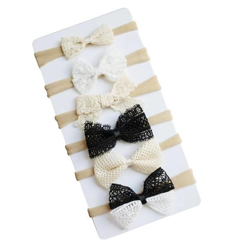 Mery Yuer Baby Girls Lace Headbands Hair Bows Nylon Hairbands for Newborn Infant Toddlers and kids (FD-01)