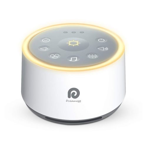 Dreamegg D1 Sound Machine Baby - White Noise Machine for Baby with Night Light, 24 High Fidelity Sounds, Timer & Memory Feature, Noise Machine for Baby Adults, Home, Office, Travel (White) - Classic White