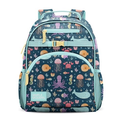 Simple Modern Medium Toddler Backpack for School Girls and Boys | Kindergarten Elementary Kids Backpack | Fletcher Collection | Kids - 15" tall | Under the Sea