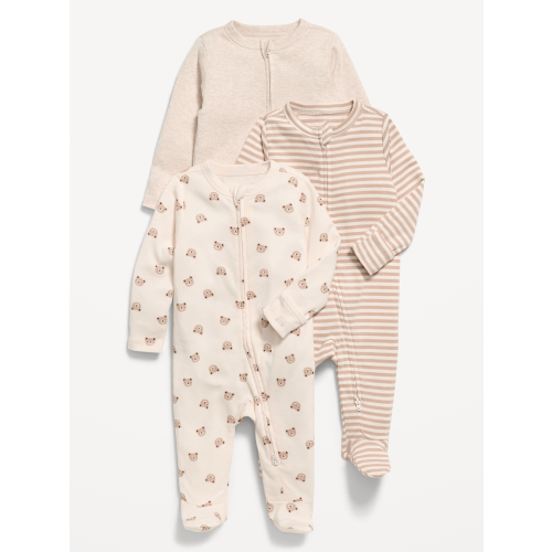 2-Way-Zip Sleep & Play Footed One-Piece 3-Pack for Baby