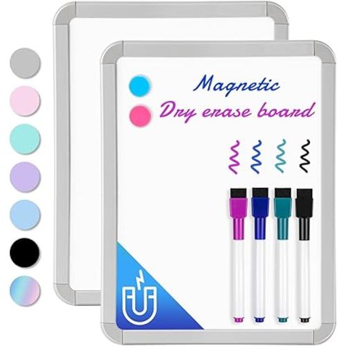 VUSIGN Small Dry Erase Whiteboard, 8.5 x 11 Inches White Board for Students, Fridge, Locker, Mini Dry Erase Board, 2 Pack
