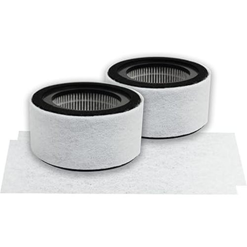 PUREBURG HS-1944 Replacement Filter Set Compatible with Crane EE-5067 Air Purifier,2-Pack H13 HEPA Activated Carbon 2-IN-1 4-Stage Filtration Pre-Filter (Washable)