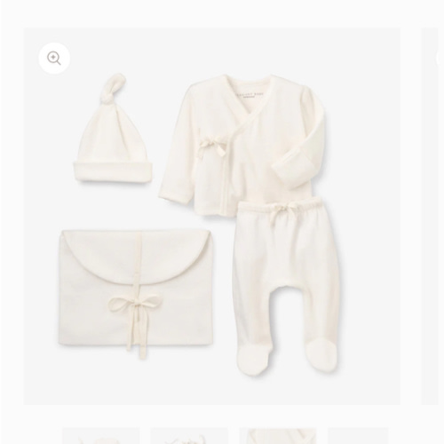 Whisper White Velour Layette Set – Elegant Baby