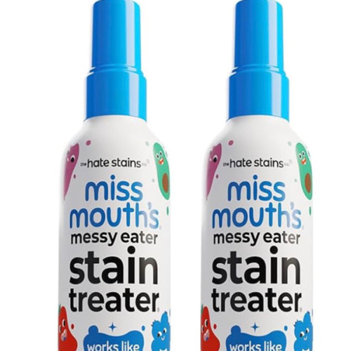 Miss Mouth's Messy Eater Stain Treater Spray - 4oz 2 Pack Stain Remover - Newborn & Baby Essentials - No Dry Cleaning Food, Grease, Coffee Off Laundry, Underwear, Fabric