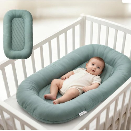 Ultra-Soft Striped Infant Lounger Bed