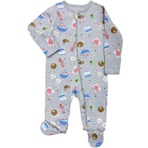 Wonder Nation Baby Gender Neutral Zip Front Footed Sleep N Play Pajamas, Sizes Preemie-6/9 Months