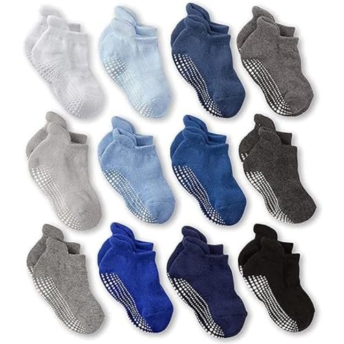 LA ACTIVE Non Slip Grip Ankle Boys and Girls Socks with Non Skid for Babies Toddlers and Kids Back to School